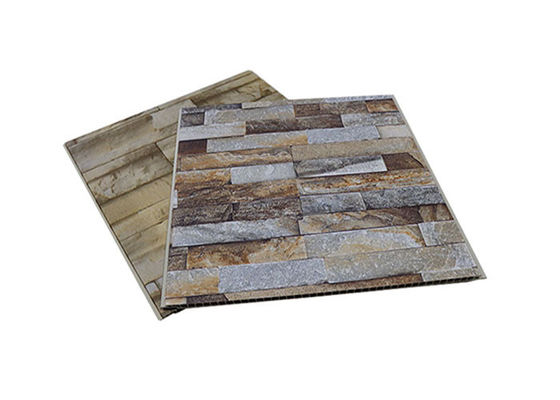 অভ্যন্তরীণ প্রাচীর সজ্জার জন্য স্তরিত 400x9mm 600x9mm পিভিসি ওয়াল প্যানেল