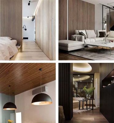 কাঠের বিকল্প WPC Louvered ফ্লুটেড ওয়াল প্যানেল মার্জিত বহুমুখী