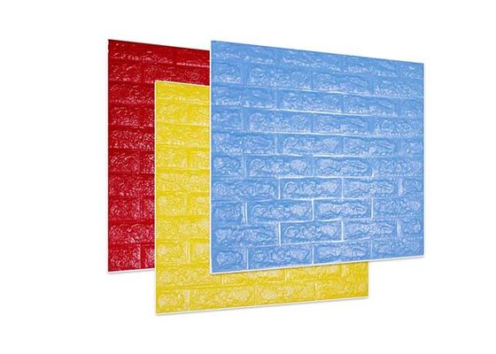 প্রাচীর প্রসাধন জন্য শক্তিশালী আঠালো 3D বিশেষ একধরনের প্লাস্টিক ইট ফেনা ওয়ালপেপার