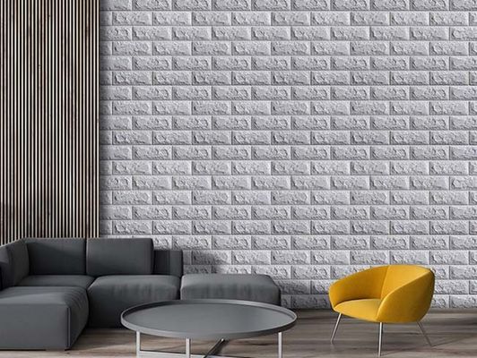 প্রাচীর প্রসাধন জন্য শক্তিশালী আঠালো 3D বিশেষ একধরনের প্লাস্টিক ইট ফেনা ওয়ালপেপার