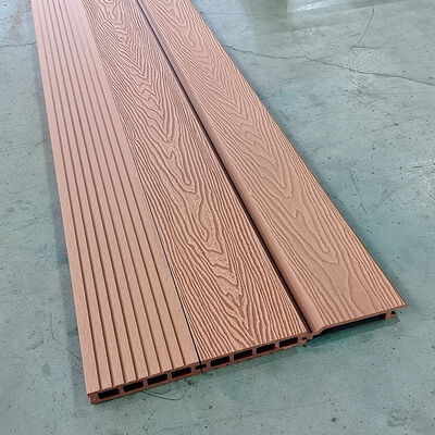 সহজ ইনস্টল করুন আউটডোর ডাব্লুপিসি ডেকিং∙ জলরোধী হোল কম্পোজিট কাঠ প্লাস্টিকের মেঝে বাগান ব্যবহারের জন্য