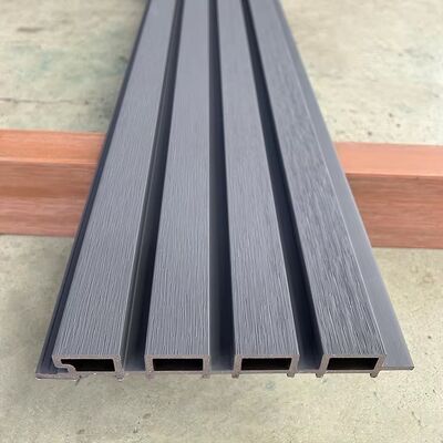 Easy Install No Painting  Required Wood Grain Outdoor Wpc Fluted Wall Panel Wpc Cladding