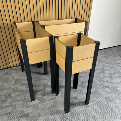 বহিরঙ্গন উদ্ভিজ্জ ফুলের উদ্ভিদ রোপণের জন্য ধাতব পা সহ উচ্চতর উত্থাপিত বাগান বিছানা