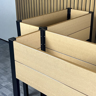 জলরোধী অগ্নি প্রতিরোধক পরিবেশ বান্ধব কাঠ প্লাস্টিক কম্পোজিট সঙ্গে আধুনিক উচ্চতর উত্থাপিত বাগান বিছানা বহিরঙ্গন জন্য