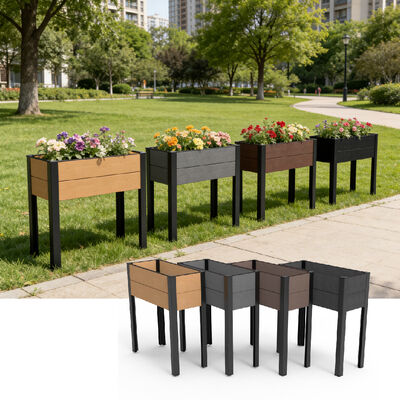 জলরোধী অগ্নি প্রতিরোধক পরিবেশ বান্ধব কাঠ প্লাস্টিক কম্পোজিট সঙ্গে আধুনিক উচ্চতর উত্থাপিত বাগান বিছানা বহিরঙ্গন জন্য
