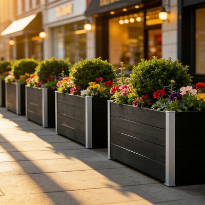 বহিরঙ্গন উদ্ভিজ্জ ফুল হার্ব বাগান জন্য বড় উত্থাপিত বাগান বিছানা প্ল্যান্টার বক্স