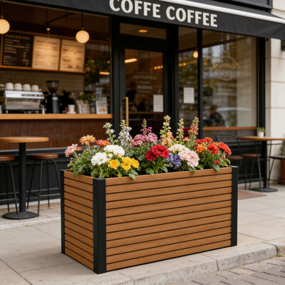 আধুনিক জলরোধী অগ্নি retardant ইকো বন্ধুত্বপূর্ণ উত্থাপিত বাগান বিছানা উদ্ভিদ বক্স বহিরঙ্গন জন্য