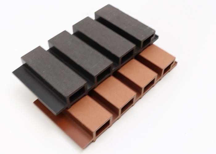 কাঠের স্তরিত বাহ্যিক WPC ওয়াল প্যানেল আলংকারিক ওয়াল ক্ল্যাডিং আউটডোর