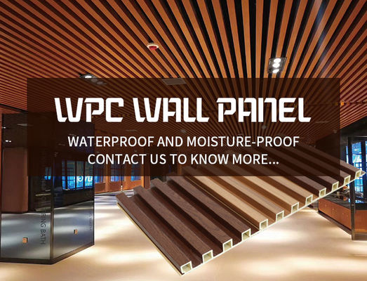 অভ্যন্তরীণ ওয়াল ডেকোরেশন ইনডোর Wpc ডেকোরেটিভ ওয়াল প্যানেল কাঠ প্লাস্টিক কম্পোজিট