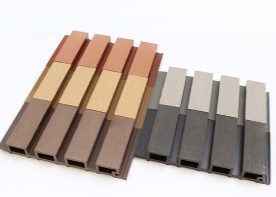 160x24mm বাহ্যিক WPC ওয়াল প্যানেল ফাঁপা কাঠ প্লাস্টিক কম্পোজিট ওয়াল বোর্ড