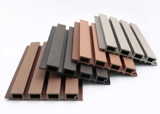 160x24mm বাহ্যিক WPC ওয়াল প্যানেল ফাঁপা কাঠ প্লাস্টিক কম্পোজিট ওয়াল বোর্ড