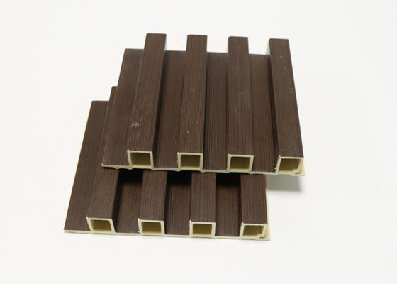 15cmx9mm অভ্যন্তরীণ WPC ওয়াল প্যানেল 16.5cmx2.5cm জলরোধী ফ্লুটেড ওয়াল প্যানেল
