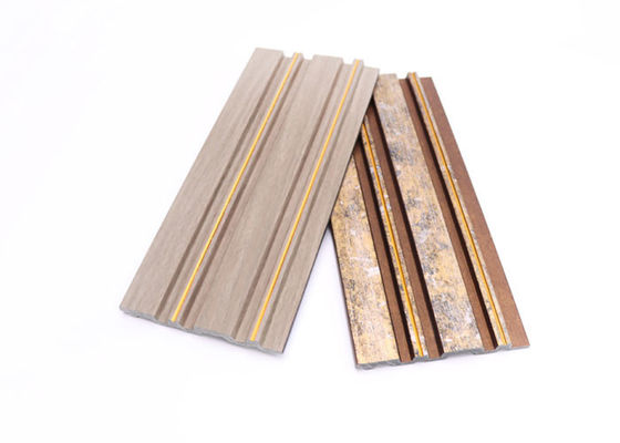 120x12mm ব্যাকগ্রাউন্ডের জন্য গোল্ড সিলভার লাইন সহ ইনডোর প্যানেল পিএস ওয়াল ক্ল্যাডিং প্যানেল