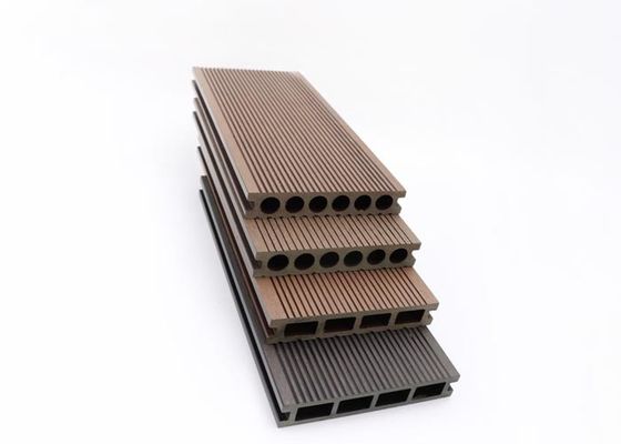 140x25mm কো এক্সট্রুশন WPC ডেকিং পুনর্ব্যবহৃত কাঠ প্লাস্টিক কম্পোজিট ফ্লোরিং