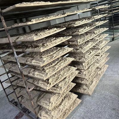 গাঢ় ধূসর PU Polyurethane ভুল মাশরুম স্টোন ওয়াল প্যানেল লাইটওয়েট