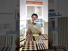 ফায়ারপ্রুফ স্কয়ার এজ অ্যাকোস্টিক বোর্ড প্যানেল হোম ডেকোরেশনের জন্য কাঠের স্লট প্যানেল